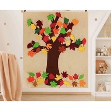 大型楓樹掛布DIY 布織布楓葉大樹款 楓葉教材 大樹教材 樹葉教材 仿真楓葉, 多色, 1套
