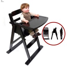 이유식 아기용 식탁의자 원목 월넛 안전벨트 밤색 하이체어, 상세페이지 참조