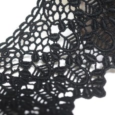 아카시아 9색 8cm x 90cm 케미컬 레이스, 블랙 8cm x 320cm