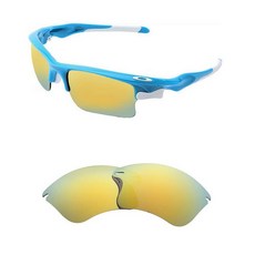 HiCycle2 오클리 패스트 재킷 XL 선글라스용 편광 교체 렌즈 - 멀티 옵션 렌즈 천 포함, 골든, 1개