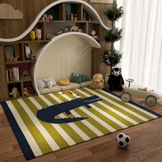 어린이방 거실 침실 미끄럼방지 캐릭터 바닥매트 독서 게임 놀이, 1개, 그린 앤 화이트 섀도우