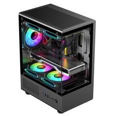 RGB 鋼化玻璃 電腦機殼, 1個, 白色-維納斯