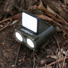 유니티23 콰트로1 플립형 헤드랜턴 캠핑 낚시용 충전식 터치리스 모션센서 멀티 헤드랜턴, 카키, 1개