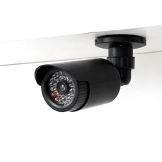 ZIO-BIZ 프리미엄 LED 모형 CCTV 감시카메라 + 스티커 / 방범 보안 가짜 CCTV 카메라 무선 실외 야외 감시카메라, 1개, 블랙