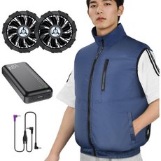 13451854 작업복 상의 M 사이즈 현장 택배 공사 Sumeriy 공조 2026 폭풍 팬 DC19V 초고출력 일제 일본제조 모터 달린 베스트 4단계 풍량 조절 강화 9장 날, 블루