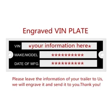 빈또는 새겨진 알루미늄 트레일러 VIN 직렬 ID 태그 플레이트 데이터 자동차 트럭 핫로드 장비 100X33mm 캐, 02 Custom Engrave
