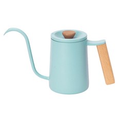 Tiamo 質感櫸木手把細口手沖壺 600ml, 1個, HA1652BB蒂芬尼藍