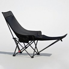 희요 발받침 캠핑의자 각도조절 접이식 릴렉스 체어, 1개, 블랙
