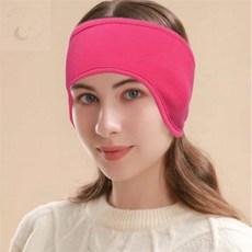 해피two 플리스 보온 귀마개 헤어밴드 핑크 방한 스포츠형