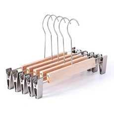 디앤몰 원목 논슬립 내츄럴 긴목 옷가게 행거 실리콘 회전 집게 바지걸이 H219, H219 바지걸이, 1개