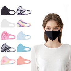 안티바 네오프렌 패션마스크 L 블랙 화이트 레오파드 핑크 레오파드 블랙 워터클라우드 2 카모 그레이 워터리 클라우드 블루 민트 코랄, 10개