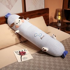 狗狗造型長條抱枕 側睡夾腿 涼感透氣, 狗狗冰豆豆長條枕