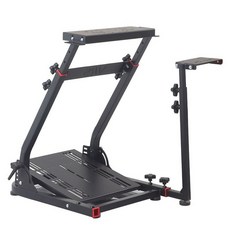 레이싱휠 거치대 고정 액세서리 스탠드 블랙 브래킷 브레이크 휠 4개 포함, 1개, 블랙 VRS 강화형 직립봉+기어있음