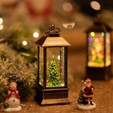 【熱銷Top1-限時下殺】聖誕節音樂鈴八音盒 雪花旋轉燈飾 聖誕樹場景佈置 平安夜禮物 創意桌面擺件 節日裝飾 彩燈音樂, 四邊形聖誕樹