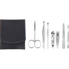 데일리프렌즈 파우치형 손발톱깍이 7종 세트, 블랙, 1세트