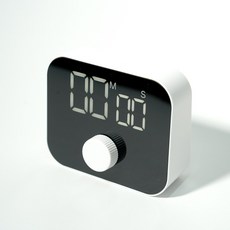큐티 무소음 디지털 스탠드 자석 LED 타이머 화이트, 1개 건전지x