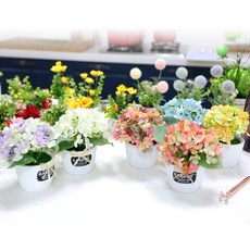 인테리어 조화화분 파스텔 베리 수국 가든화분, 02_옐로우 1P, 1개