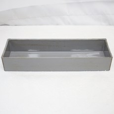 달리베리 센터피스 직사각 플라스틱 플레이트 (3종택1) 수반 꽃수업 레슨용 폴리 화기, 유광그레이