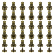 60Pcs 5mm 시카고 나사 원형 버튼 가죽 공예 리벳 DIY 장식 신발 벨트 수리 실버, 4mm, Bronze