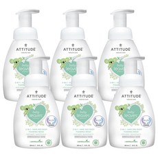 에티튜드 베이비 리프 사이언스 2-In-1 헤어 앤 바디 포밍 워시 올인원클렌저 295ml, 6개