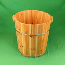 간이 가정용 습식 원형 나무욕조 반신욕기 히노끼, 기본 색상, 40cm 높이 단일 나무통