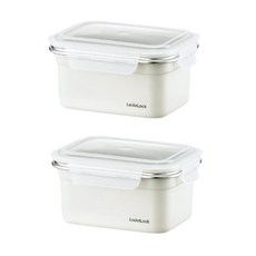 樂扣樂扣 可微波不鏽鋼保鮮盒/1L二入組 現貨 原廠正品 冷凍保鮮盒 可微波餐盒 微波保鮮盒 不鏽鋼餐盒 不鏽鋼便當盒, 白2入, 1個, 1