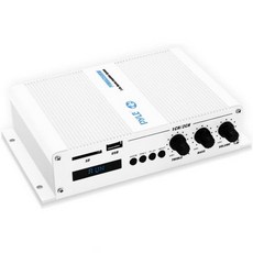 Pyle 파일 홈 마린 카 앰프 2채널 브리지 200W RMS 4옴 풀레인지 모노블록 스테레오 방수 무선 블루투스 수신기 오디오 스피커 LCD 디지털 스크린 PFMRA350BW