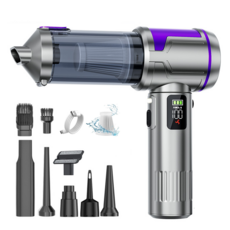 Voltmate 18000Pa 3단 조절 무선 차량용 청소기 LED 조명 브러시리스 모터 디지털 디스플레이 표시 다용도 청소기 가정용, 은색, 은색