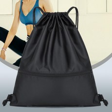Drawstring Backpack Unisex School Sports Gym Bag – Affordable & Stylish, 05 Black, Black+With Waterproof, 1