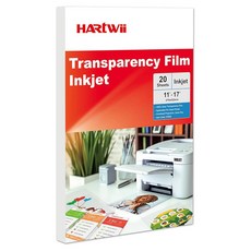 하트위 잉크젯 투명 필름 60매 프린터용 오버헤드 프로젝터 100% 8.5x11인치 두꺼운 아세테이트 시트 및 스크린 인쇄용 종이, 20