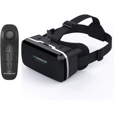 컨트롤러/게임패드가 포함된 HD 가상 현실 헤드셋 iPhone/Android용 VR TV 영화 및 비디오 게임용 3D 안경 - iOS Android 휴대폰과 호환되는 고글, VR headset plus remote control, 1개