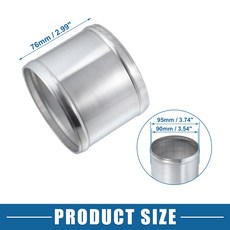 UXCELL 27mm-97mm ID 32mm-102mm OD 자동차 어댑터 조이너 파이프 범용 76mm 길이 커넥터 튜브 어댑터 알루미늄 합금, 10)90mm 95mm, 1개, [10] 90mm 95mm