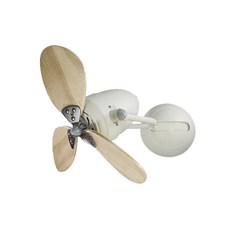 采藝燈飾 芬朵 VENTO 16吋 FINO-CHIC系列 吊扇 (種子大心型 遙控), 白色,深木紋色實木葉片