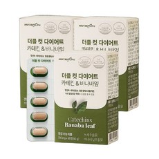 체지방 감소 식후혈당 상승 억제 엔 녹차 카테킨 바나바잎 추출물 더블컷 다이어트 60정 3통 3개월분, 3박스