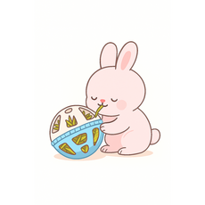 토끼 건초볼 간식볼, 1개, 블루