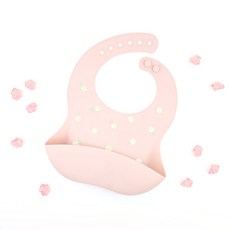 르메이어 실리콘 방수 턱받이, 핑크플라워, 1개입, 1개
