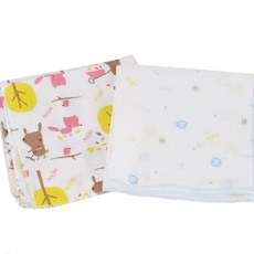 순면 가제 손수건 나염 패턴 35x35 데일리 위생 휴대용 10매 세트