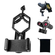 범용 전화 망원경 어댑터 현미경 쌍안경 단안 스팟팅 스코프용 퀵 잠금 마운트 휴대용 토트백 포함 대부분의 스마트폰과 호환 가능