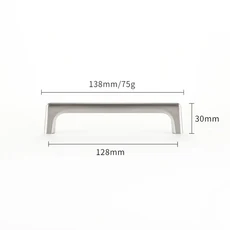 YUTOKO-황동 골드 캐비닛 손잡이 진주 회색 도어 아연 합금 서랍 가구 하드웨어, 21 Brushed Nickel 128mm
