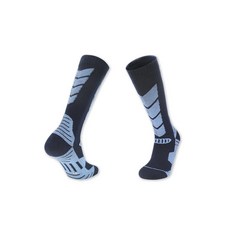 滑雪襪 高筒保暖透氣排汗滑雪襪，加厚襪底緩衝支撐，專業滑雪運動襪, 8202深藍底M, 1套