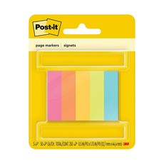 Post-it 페이지 마커 다양한 색상 1.3cm x 5.1cm(1/2인치 x 2인치) 50장/패드 패드/팩 (670-5AF), Post-it 페이지 마커, 다양한 색상, 1.3cm