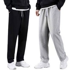 2장세트 남녀공용 고급 컴포트 면 춘추 츄리닝바지 트레이닝 스트레이트 일자 팬츠