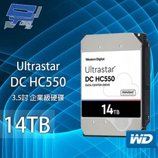 昌運監視器 WD Ultrastar DC HC550 14TB 企業級硬碟(WUH721814ALE6L4) 3.5吋高效能儲存, 1個, 0F38527