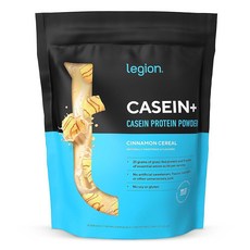 LEGION Casein+ 카제인 단백질 파우더 (시나몬 시리얼) - 천천히 방출되는 미셀라 단백질 파우더 - GMO 프리 글루텐 프리 및 목초 사육 소의 천연 단맛 파우더, LEGION Casein+ 카제인 단백질 파우더(시나몬, 1개