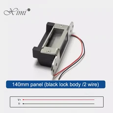 ANSI 오리지널 DC12V 스테인리스 스틸 견고한 내구성 좁은 프레임 안전 표준 스트라이크 잠금 장치 도어락, 02 140A-black-2 wires, 1개