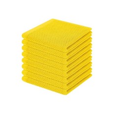 Homaxy 100% 면 와플 직조 주방 행주 매우 부드럽고 흡수력이 좋은 빠른 건조 접시 타월 30.5 x 30.5cm(12 12인치) 6팩 옐로우 171609, 12 x 12 - 8팩