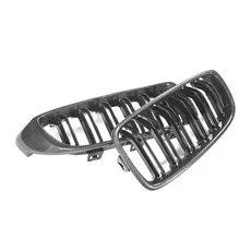 BMW 4 SER F32 M3 F80 2013-2018 앞 범퍼 신장 그릴 듀얼 슬랫 용 탄소 섬유 자동차, 01 carbon fiber