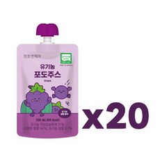 천호엔케어 유기농포도주스 비타민음료수, 20개, 100ml