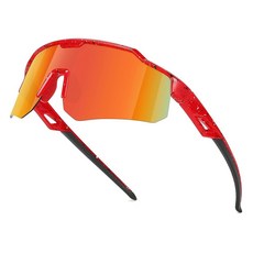 Ofwin 편광 청소년 스포츠 선글라스 남아 여아 아동용 야구 선글라스 소프트볼 사이클링 러닝 만 5-15세 레드 프레임/레드 미러 렌즈 표준