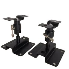 SPT 黑色加厚鋼板可旋轉音響環繞喇叭吊架 SP-3A，360度旋轉，穩固耐用，節省空間, 1個, SPT SP-3A 黑色加厚鋼板可旋轉音響環繞喇叭吊架